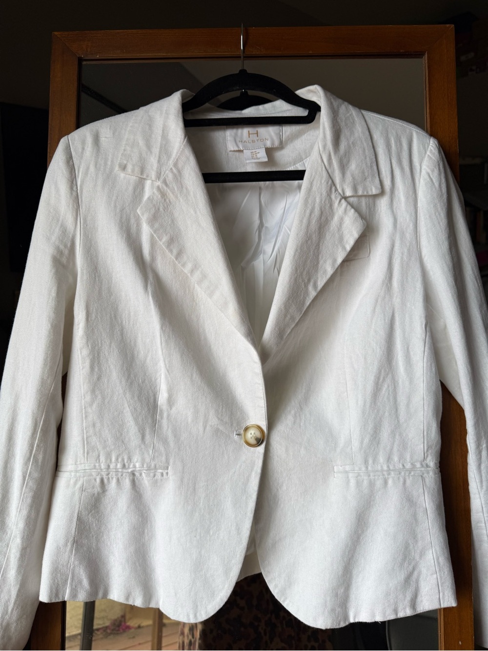 H by Halston Cream Single-Button Blazer